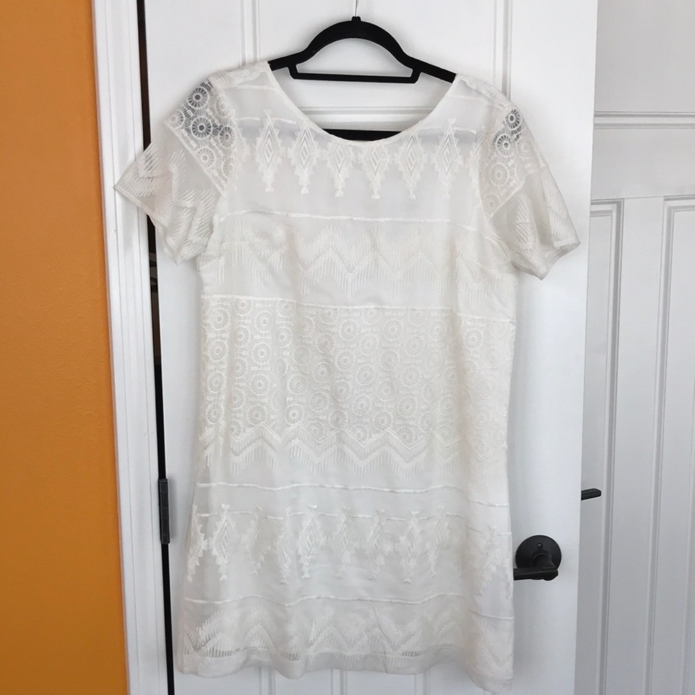 Embroidered Shift Dress